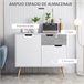 Aparador de Cocina Melamina de Madera, Pino HOMCOM 98 Gris