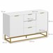 Aparador Auxiliar MDF, Metal HOMCOM, hogar - muebles de comedor 120 Blanco