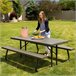 Mesa con bancos plegable ultrarresistente marrón LIFETIME 183x76x74 cm UV100 Gris