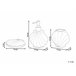 Beliani Conjunto de accesorios de baño SHELL Blanco