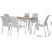 Set de jardín con mesa y 6 sillas ANZIO color gris Blanco