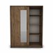 Armario ELEGANZA puertas correderas con espejo 150x195cm Nogal