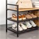 Max Home Perchero zapatero entrada madera y acero 4 estantes Negro/ Madera