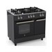ALPHA Cocina de Gas VULCANO ELITE PRO-90PB Portabombonas Cristal Negro, Wok, Ventilador y Temporizador. *Alta Gama** Negro