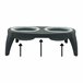 Well home comedero doble plegable para mascotas, silicona, antideslizante Gris