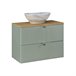 Conjunto de muebles lavabo individual 2 cajones y columna Jade Verde