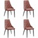 4x Silla tapizada capitoné de terciopelo SJ.054 Rosa