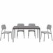 Set de comedor 1 mesa y 4 sillas gris STONE Gris