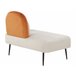 Beliani Chaise longue derecho Terciopelo ARCEY Blanco/ Beige