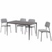 Set de comedor 1 mesa y 4 sillas gris STONE Gris