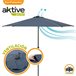 Parasol hexagonal 300 cm color antracita mástil aluminio Aktive Garden Gris