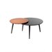 Mesa de Centro Doble Circular MDF - Modelo LUZON Marron