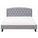 Beliani Cama con somier Poliéster BORDEAUX 221x169 Gris Claro