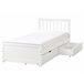 Beliani Cama con cajones Madera de pino OLENDON 99x206 Beliani Cama con cajones Madera de pino OLENDON 99x206 Blanco