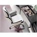 ANGEL CERDA Silla oficina giratoria tela gris claro y pvc blanco brillo Aluminio