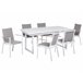 Beliani Conjunto de comedor VALCANETTO/ BUSSETO Blanco/ Gris