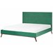 Beliani Cama con somier Terciopelo BAYONNE 191x212 Verde