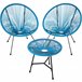 2 sillas de jardín con mesa Azul