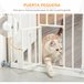 Barrera de Seguridad de Perros Acero y Plástico PawHut Blanco