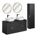 Conjunto de muebles con doble lavabo espejos LED y columna Adriel 120 Conjunto de muebles con doble lavabo espejos LED y columna Adriel 120 Madera