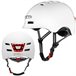 Casco Safe&Go Negro L patinete bici Movilidad Urbana Luz LED frontal y trasera Gridinlux Blanco