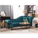 Beliani Chaise longue derecho Terciopelo LATTES Azul/ Verde