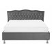 Beliani Cama con somier Terciopelo METZ 168x217 Gris Oscuro