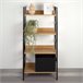 Max Home Estantería madera 4 estantes Negro/ Madera