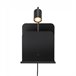 Aplique revistero con USB y repisa Roomi Metal  Nórdico Negro