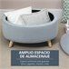 Otomano Puff Poliéster, Espuma, Madera de Caucho HOMCOM 71x51 Gris
