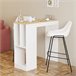 Mesa de cocina alta fija con estantes CLARA Mesa de cocina alta fija con estantes CLARA Blanco/ Madera