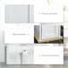 Armario de Baño MDF, Melamina de Madera kleankin, hogar - baño Blanco