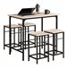 Set Mesa Alta de Bar y 4 Taburetes OGT11-N SoBuy Madera