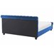 Beliani Cama con somier Terciopelo AVALLON 192x233 Azul Marino