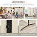 Biombo Metal, Poliéster HOMCOM, hogar - decoración Beige