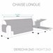 Protector Cubre Sofá Royale Chaise Longue Derecho Beige