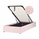 Beliani Cama con somier Bouclé DINAN 97x214 Rosa Talco