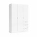 Armario 3 puertas efecto madera 135 Blanco