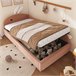 Cama con almacenaje de terciopelo Cama con almacenaje de terciopelo Rosa