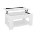 Acomoda Textil – Mesa de Centro Elevable de Madera Agueda. 90x46 Blanco/ Gris