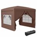 Carpa Plegable Acero, Tela Oxford Outsunny Marron