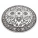 Alfombra MATEO 8037/644 círculo Moderna marco flores 100x100 Gris