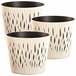 3x Maceta redonda de plastico Sandy Round Crema