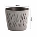 3x Maceta redonda de plastico Sandy Round Gris