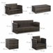 Conjunto de Muebles de Ratán Metal, Ratán PE, Poliéster Outsunny Crudo