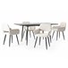 Conjunto de mesa extensible efecto madera y 4 sillas Blanco/ Negro