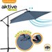 Parasol excéntrico banana 300 cm gris mástil aluminio Aktive Garden Gris