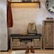 Banco Zapatero con Puerta corrediza de Granero FSR118-N SoBuy Madera