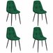 4x Silla tapizada capitoné de terciopelo SJ.1 Verde Oscuro