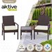 Conjunto muebles terraza con sillones y mesita ratán Aktive Negro
